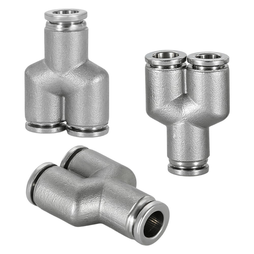 Equal Y Connector Stainless Steel Pneumatic Push - In Fitting for Air Water Hose - HomeDIYer