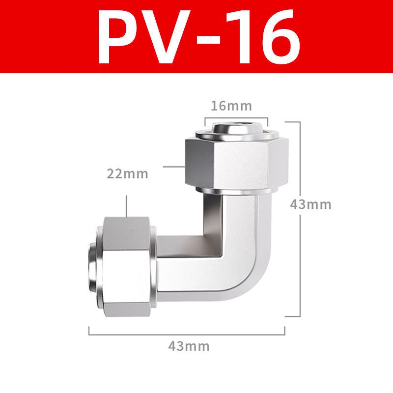 Pneumatic Push - In Fitting L - Type Elbow Joiner Qucik Connector Air Water Hose - HomeDIYer