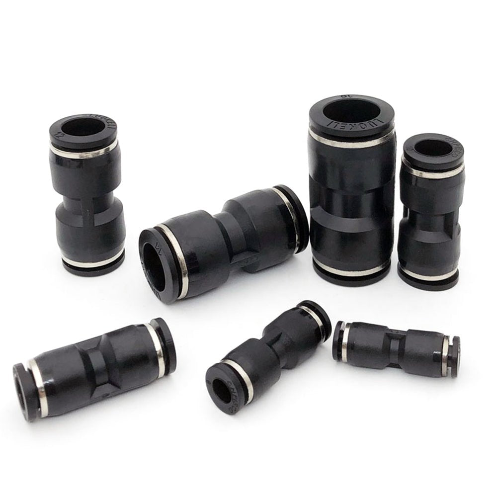 4 - 16mm Pneumatic Push In Equal Straight Connectors Push Fit For Air Water Pipe - HomeDIYer