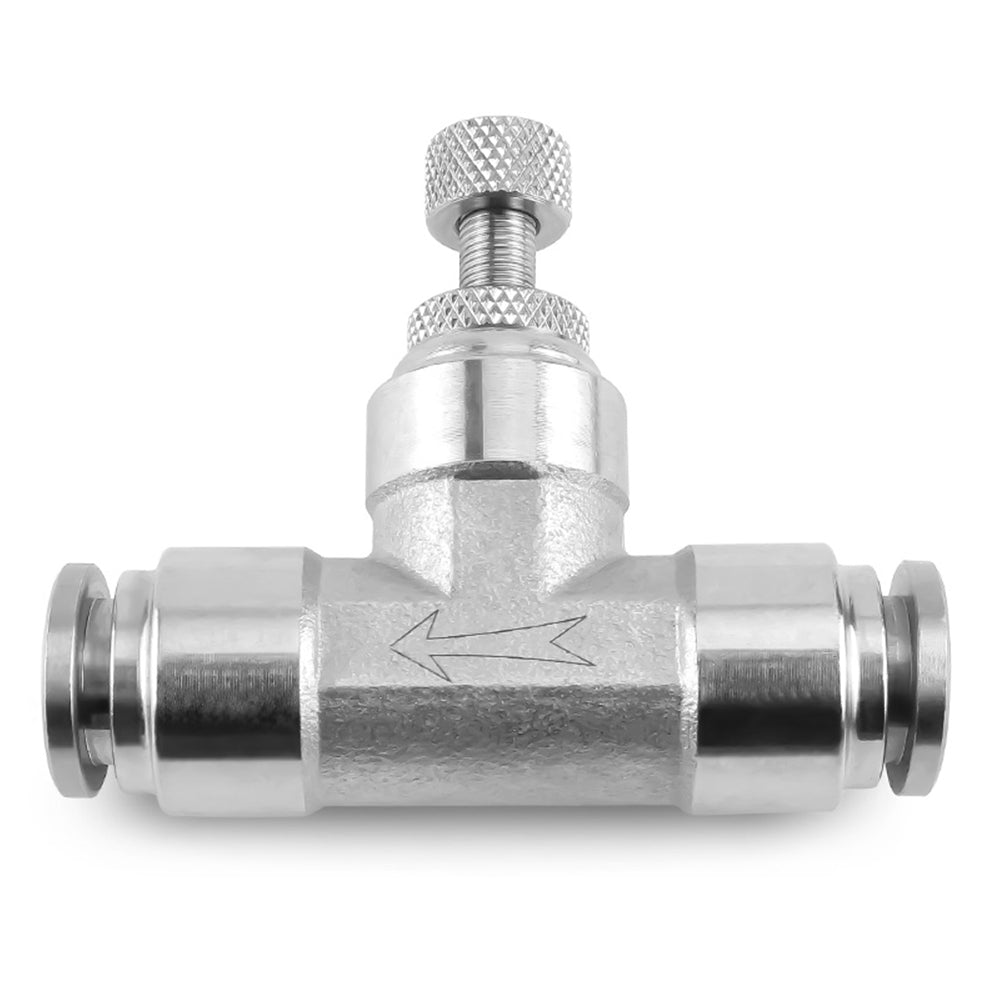 4 - 12mm Flow Control Valve Pneumatic Regulator Throttle Push Fit Connection Air - HomeDIYer