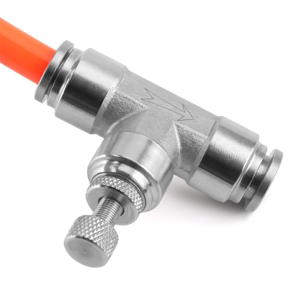 4 - 12mm Flow Control Valve Pneumatic Regulator Throttle Push Fit Connection Air - HomeDIYer