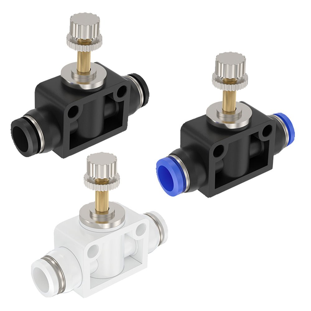 Flow Control Valve Pneumatic Regulator Throttle Push In Fitting 4 - 6 - 8 - 10 - 12mm - HomeDIYer