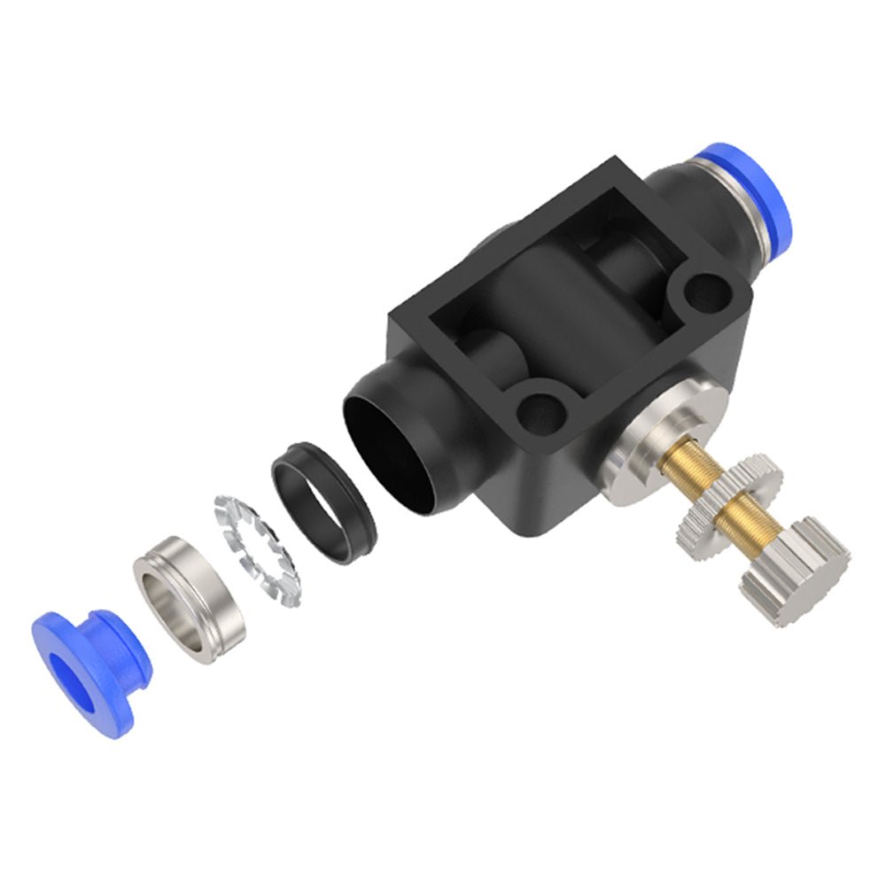 Flow Control Valve Pneumatic Regulator Throttle Push In Fitting 4 - 6 - 8 - 10 - 12mm - HomeDIYer