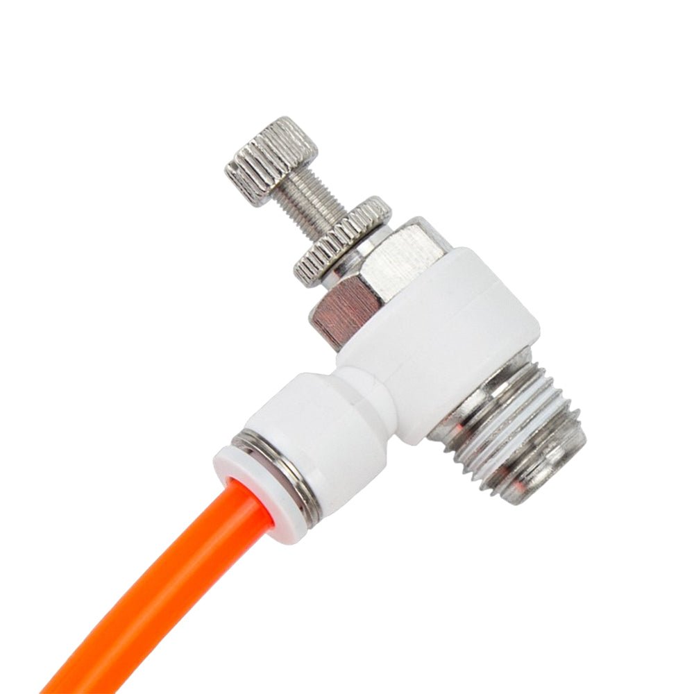 Pneumatic L Shape Flow Control Valve Push In Fitting Hose Tube Airline Connector - HomeDIYer