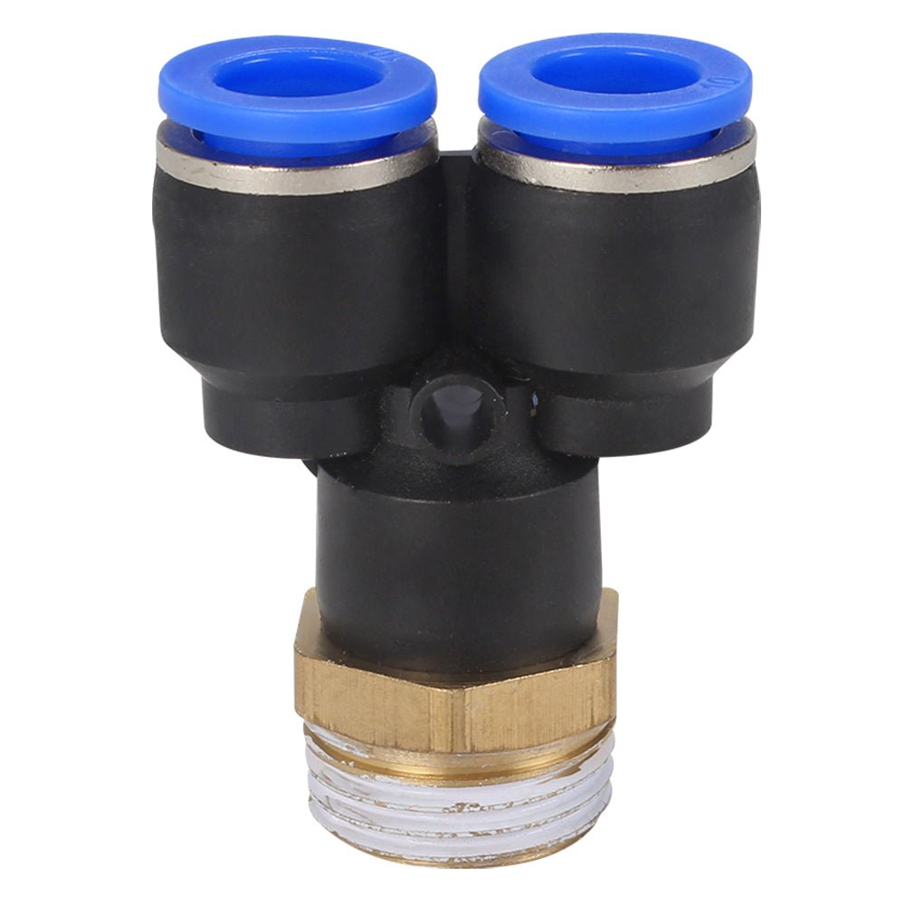Pneumatic Y - Piece Male Stud Push - Fit Fittings Hose Inline Airline Connector - HomeDIYer