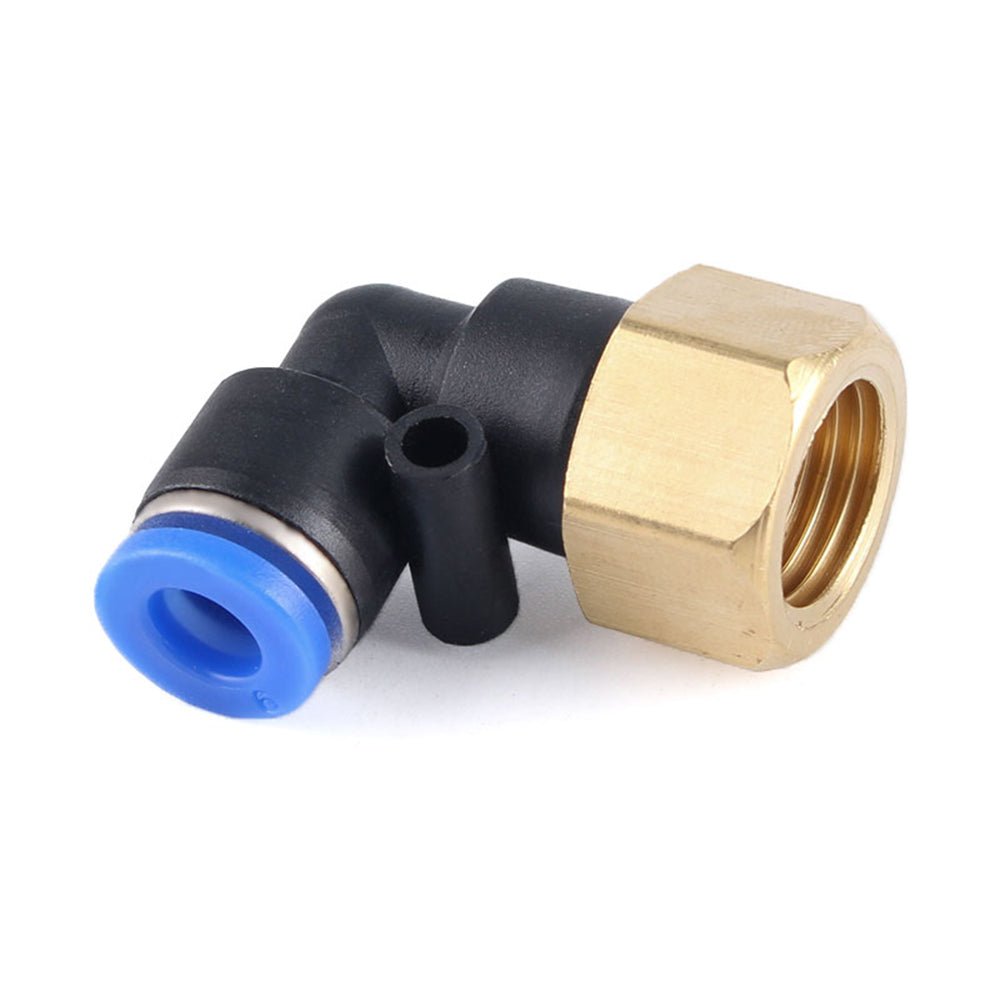 Pneumatic L Angle Elbow 1/8" - 1/2" Female push - fit hose inline airline connector - HomeDIYer