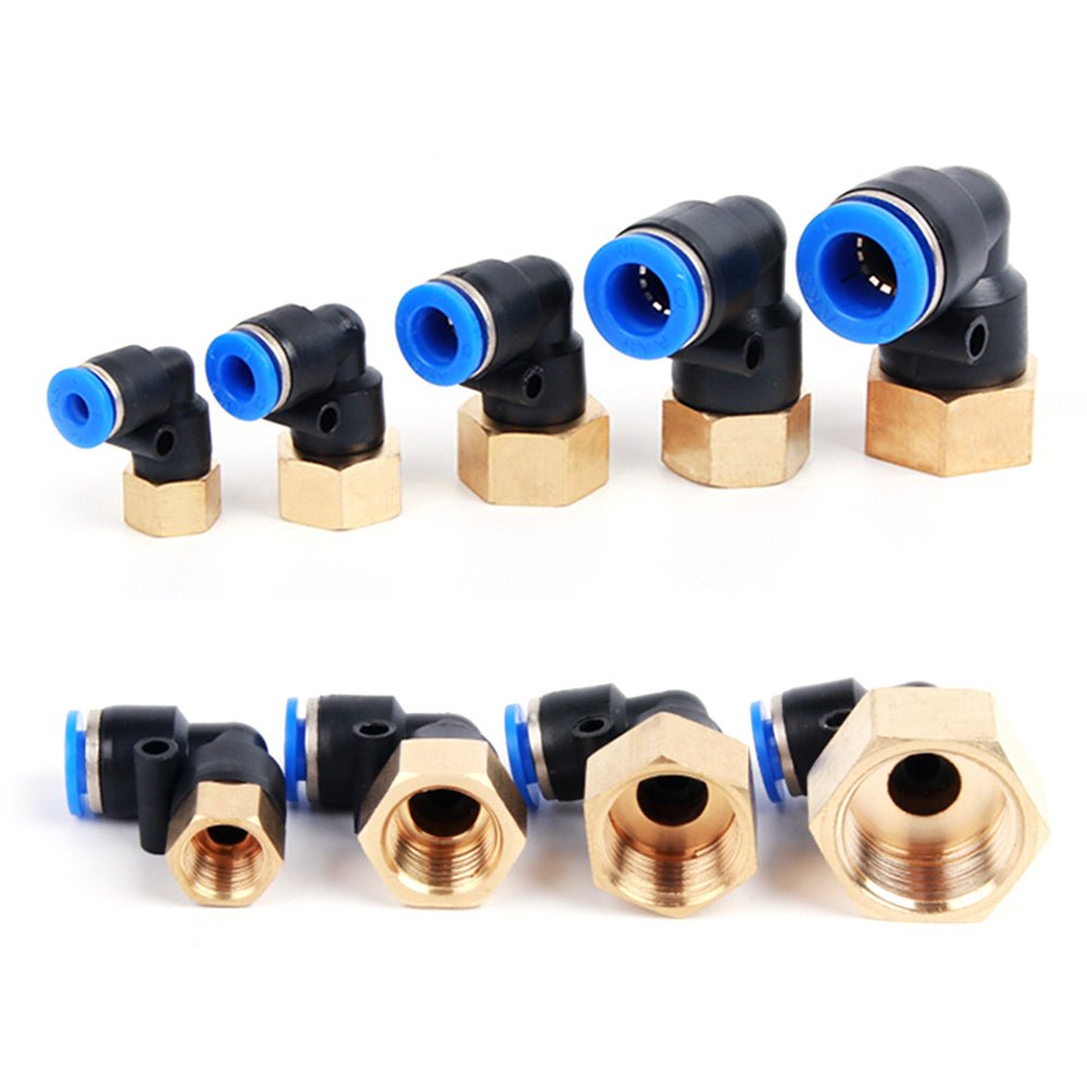 Pneumatic L Angle Elbow 1/8" - 1/2" Female push - fit hose inline airline connector - HomeDIYer