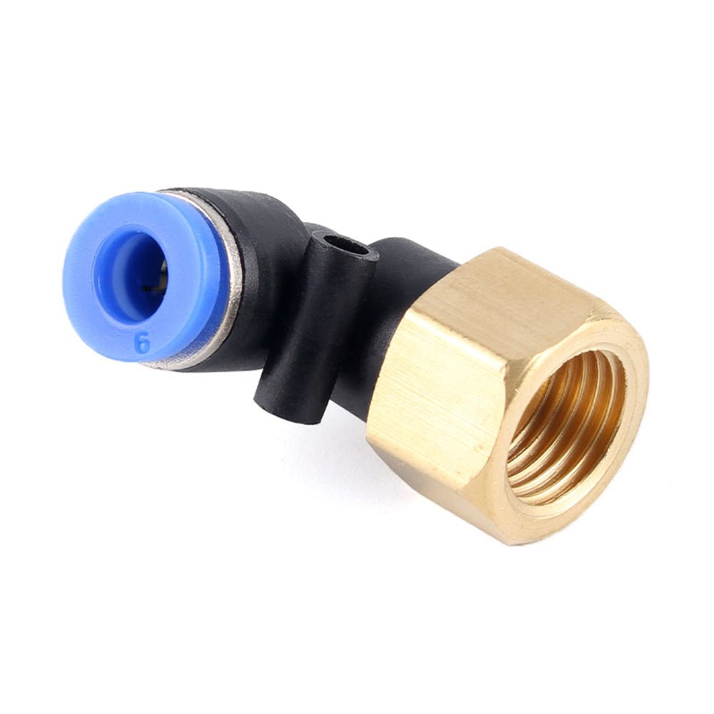 Pneumatic L Angle Elbow 1/8" - 1/2" Female push - fit hose inline airline connector - HomeDIYer