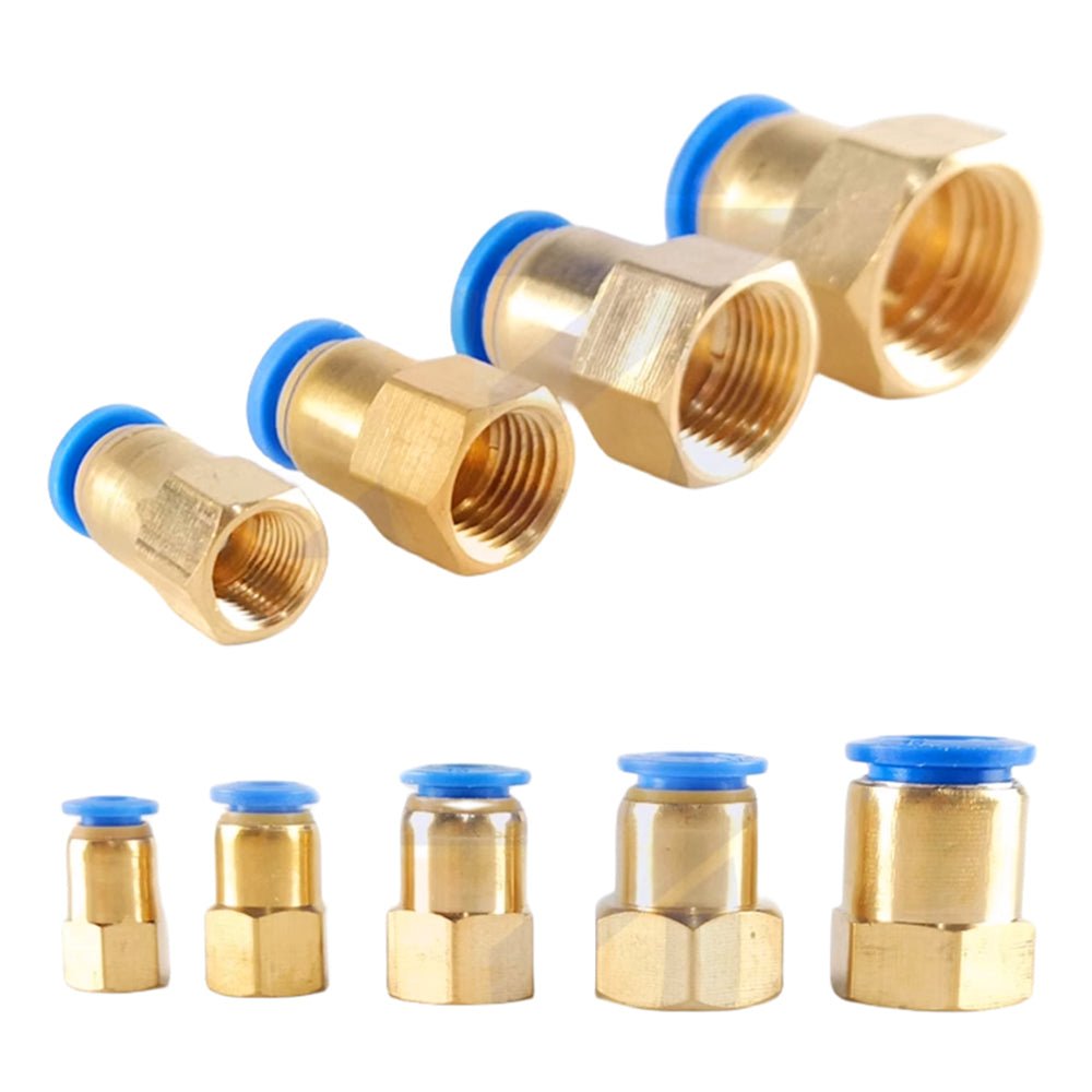Female Stud Push In Straight Pneumatic Fittings Air Water Hose Tube Connector - HomeDIYer
