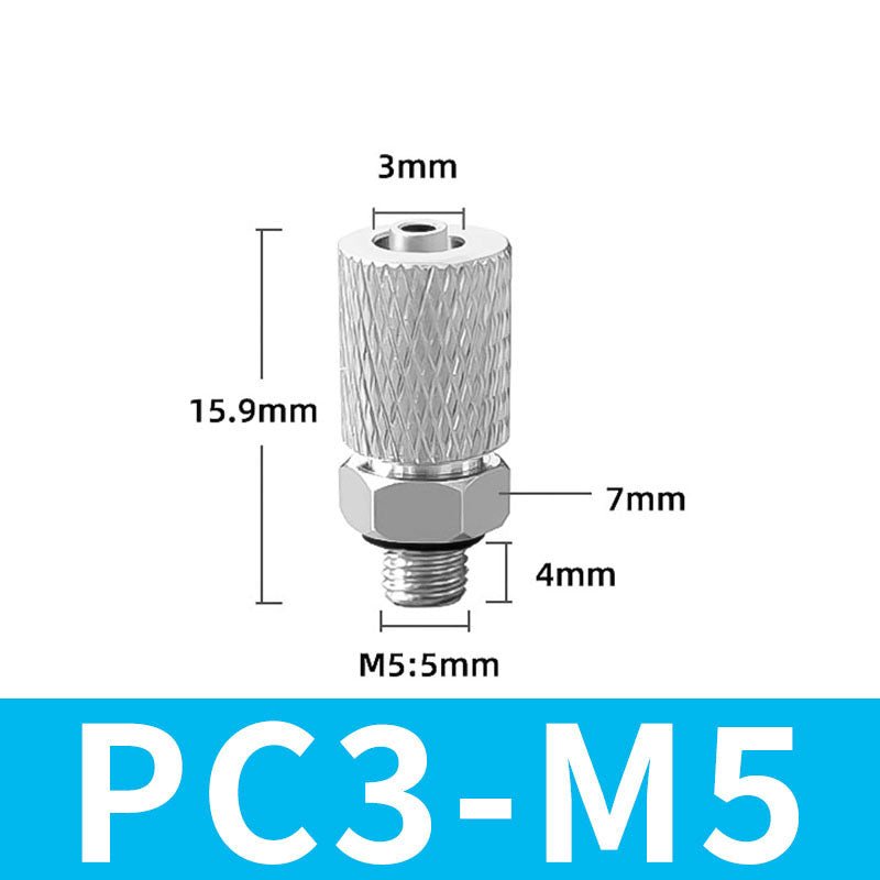 Mini Small Pneumatic Push in Fitting Male Thread Air Line Hose Barb Connector - HomeDIYer