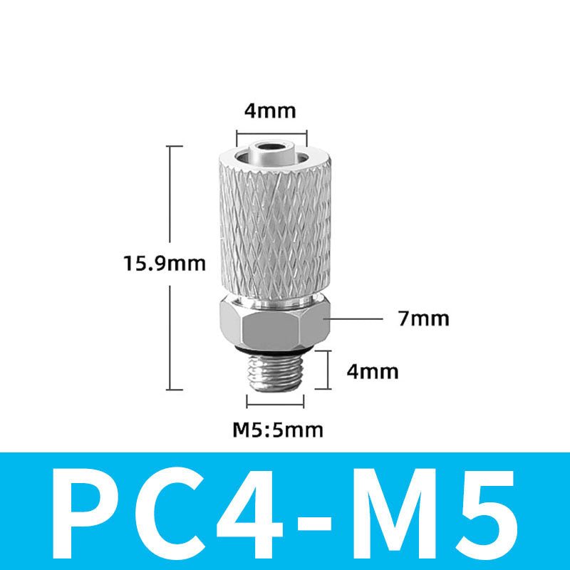 Mini Small Pneumatic Push in Fitting Male Thread Air Line Hose Barb Connector - HomeDIYer