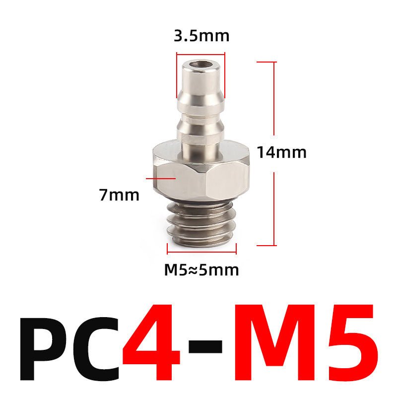 Mini Small Pneumatic Push in Fitting Male Thread Air Line Hose Barb Connector - HomeDIYer