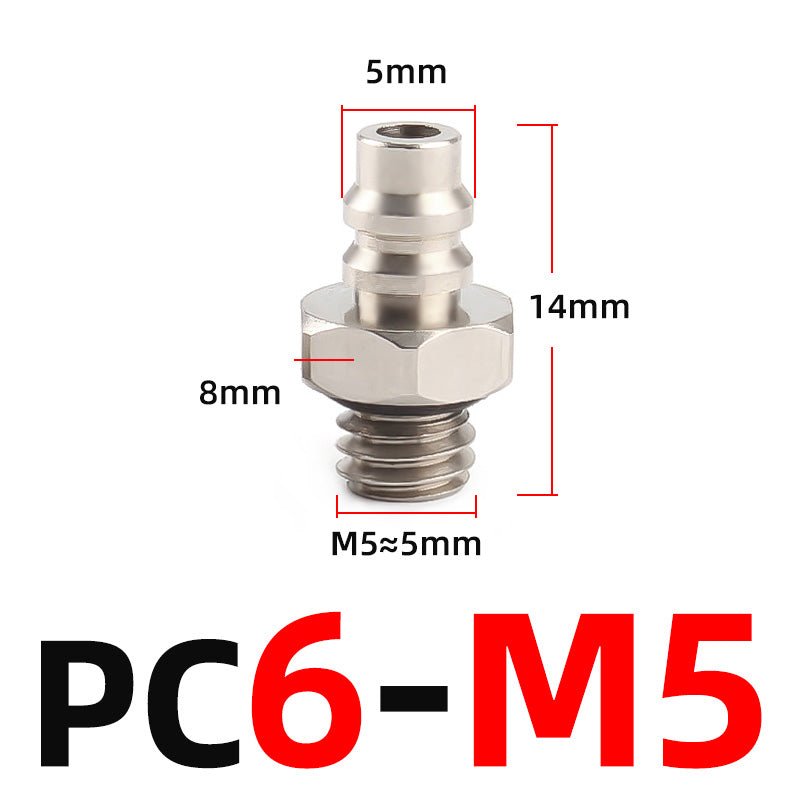 Mini Small Pneumatic Push in Fitting Male Thread Air Line Hose Barb Connector - HomeDIYer