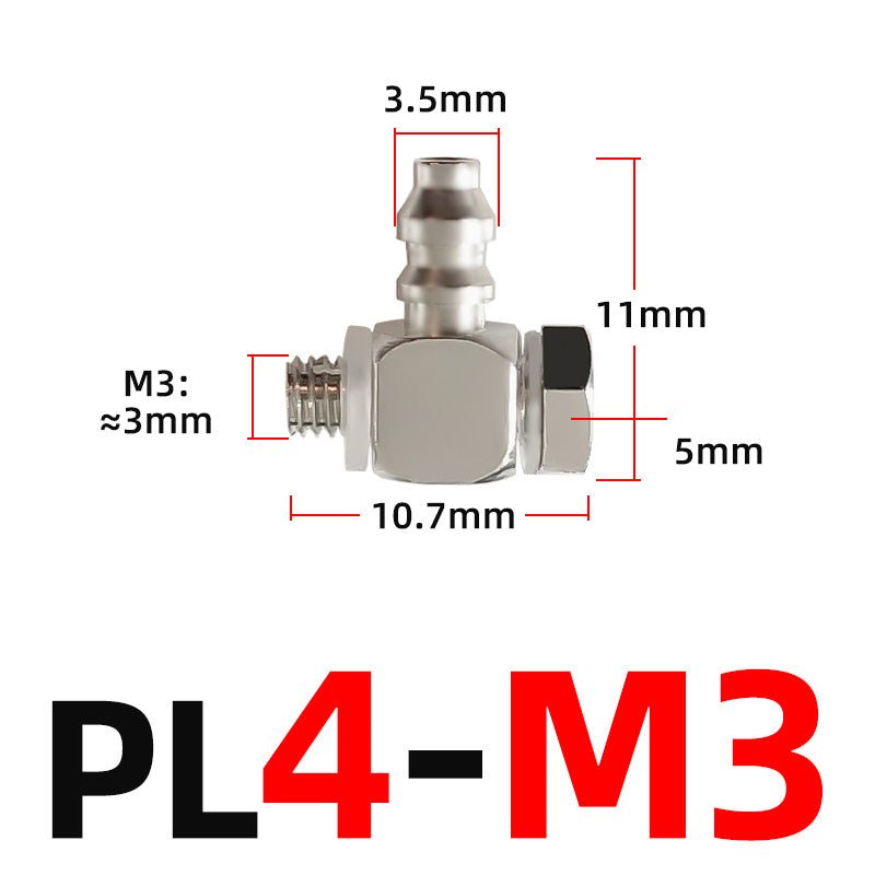 Mini Small Pneumatic Push in Fitting Male Thread Air Line Hose Barb Connector - HomeDIYer