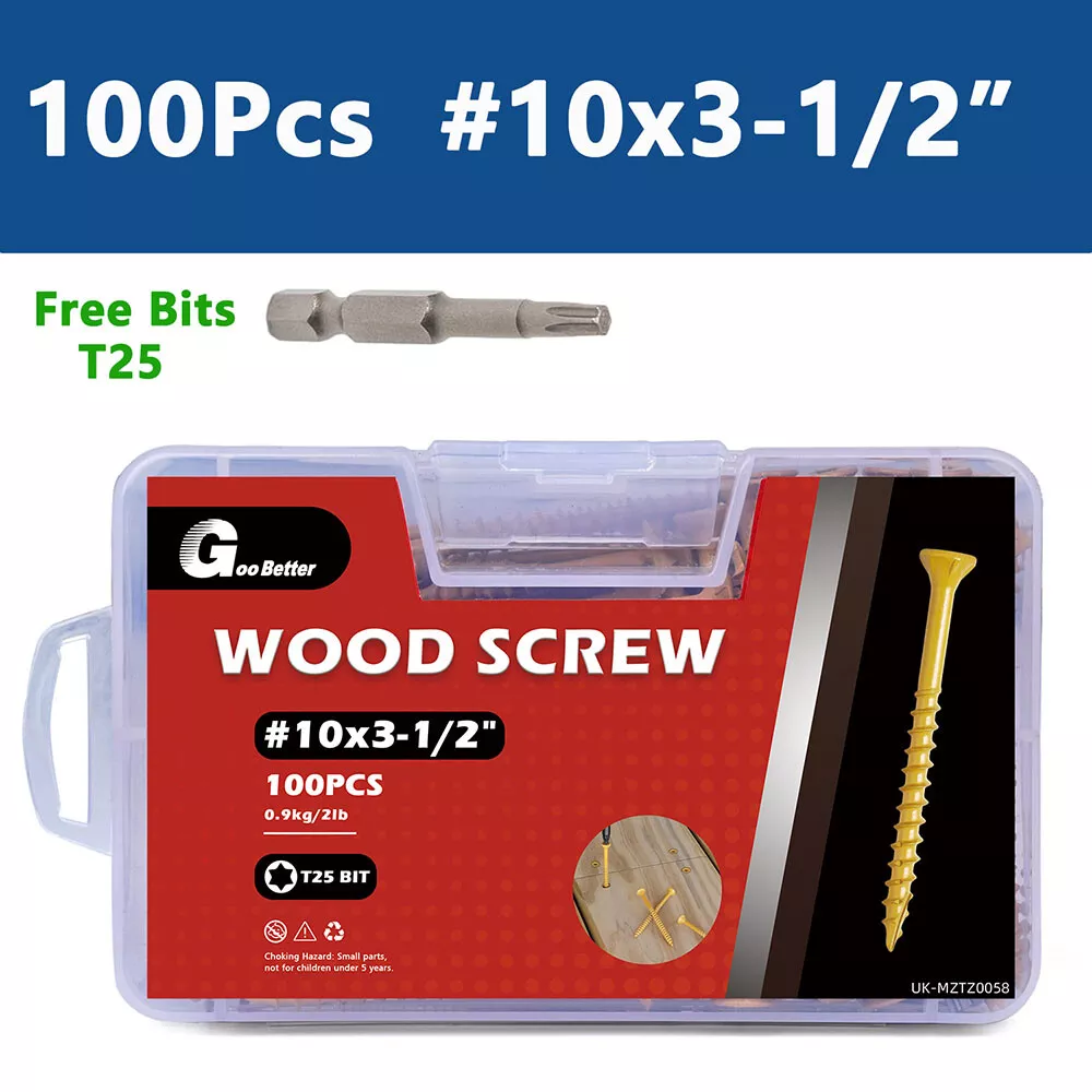 20-1000Pcs Deck Screws T25 Torx Self Tapping Wood Screws Exterior Deck Screws
