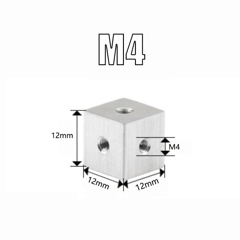 M3 M4 M5 M6 M8/10 Cube Connector Aluminium Fixing Bracket Square Spacer Standoff - HomeDIYer