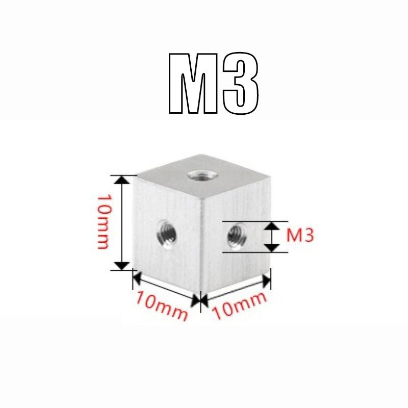 M3 M4 M5 M6 M8/10 Cube Connector Aluminium Fixing Bracket Square Spacer Standoff - HomeDIYer