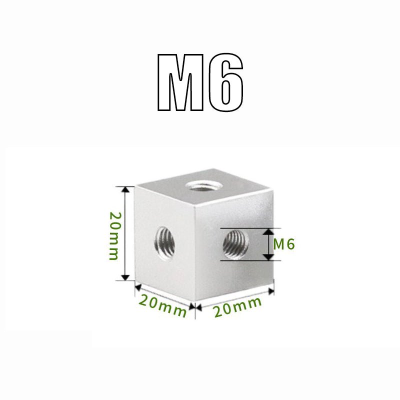 M3 M4 M5 M6 M8/10 Cube Connector Aluminium Fixing Bracket Square Spacer Standoff - HomeDIYer