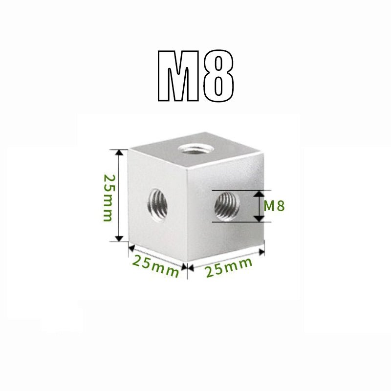 M3 M4 M5 M6 M8/10 Cube Connector Aluminium Fixing Bracket Square Spacer Standoff - HomeDIYer