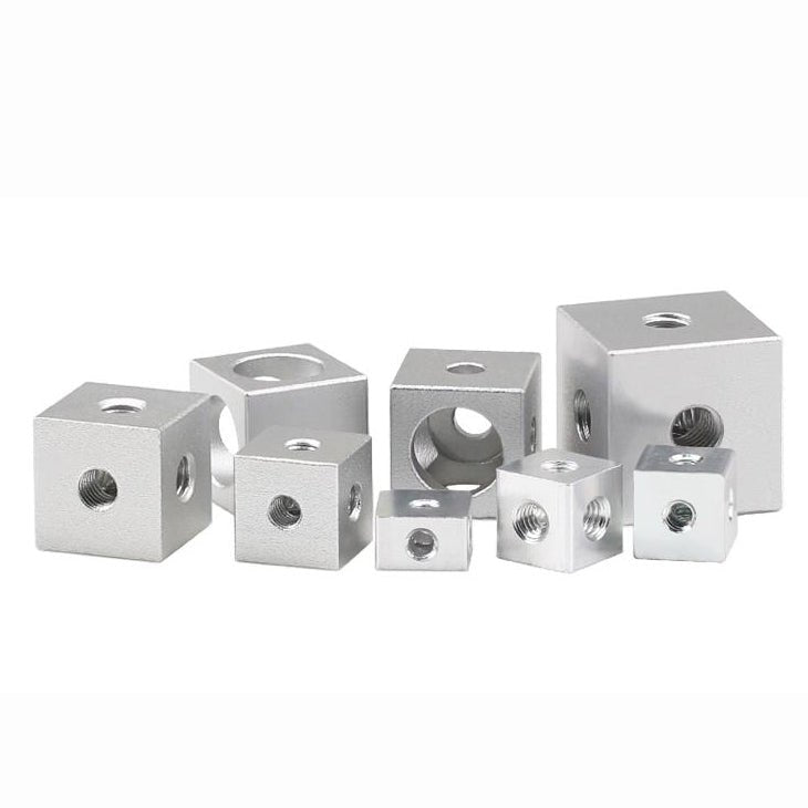 M3 M4 M5 M6 M8/10 Cube Connector Aluminium Fixing Bracket Square Spacer Standoff - HomeDIYer