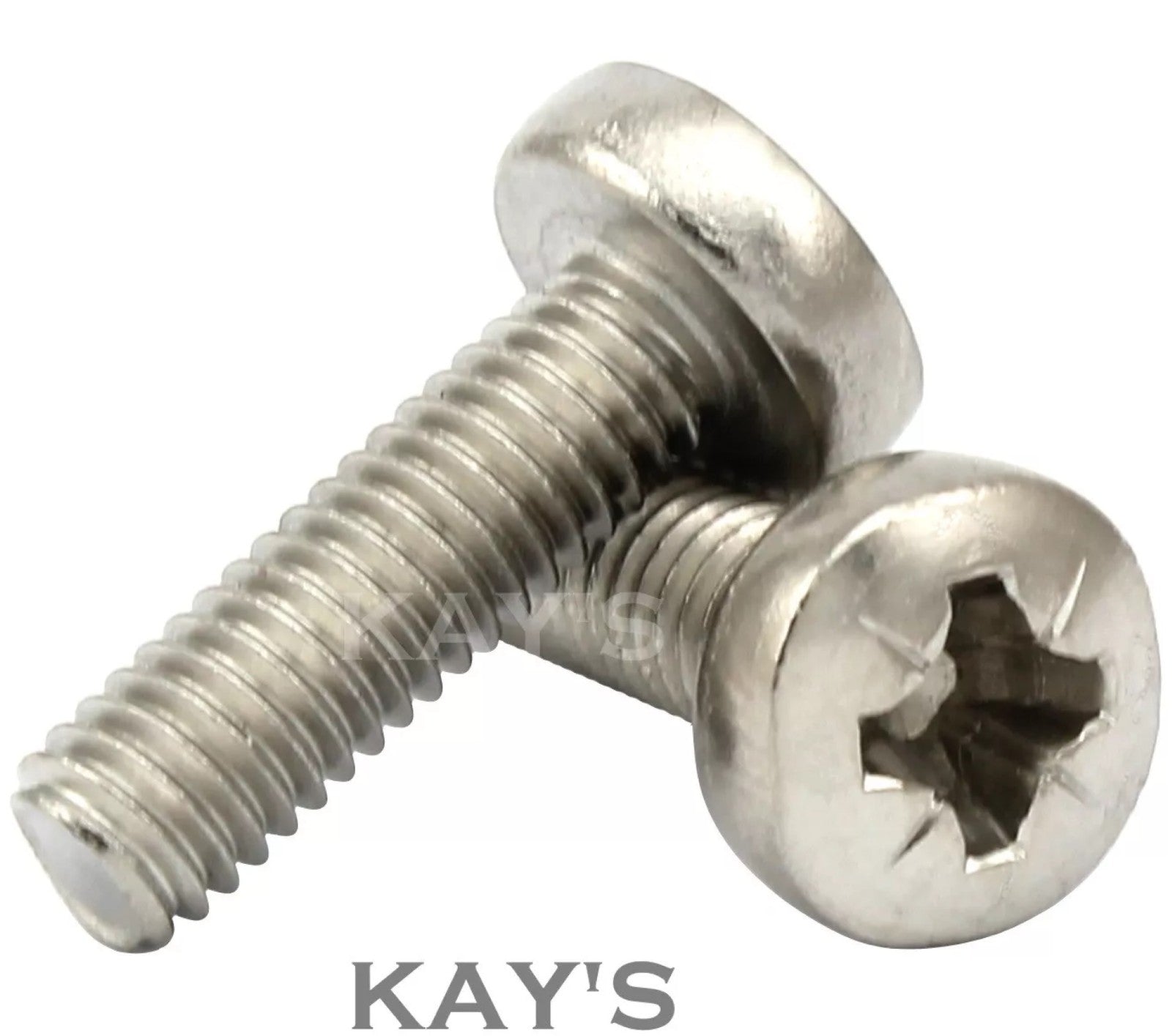 M3.5 Pozi Pan Head Machine Screws – A2 Stainless Steel (304), 10mm–100mm Lengths