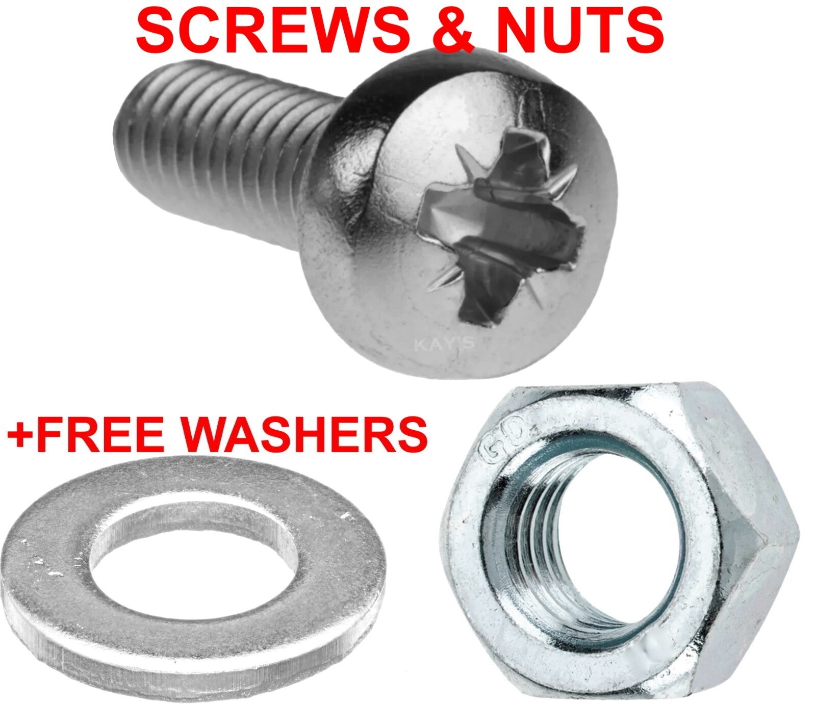 M3.5 Pozi Pan Head Machine Screws – A2 Stainless Steel (304), 10mm–100mm Lengths
