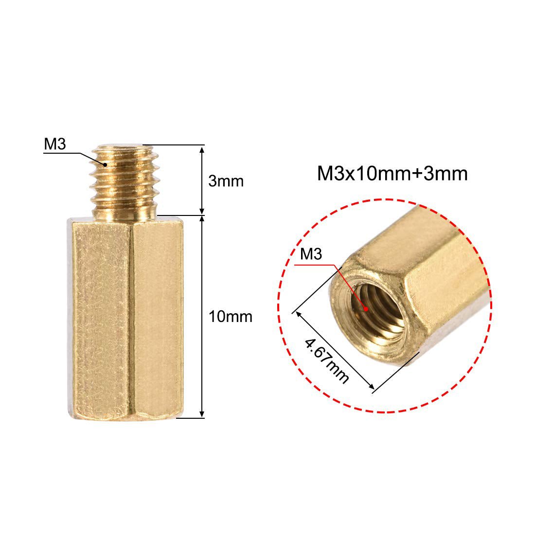 10Pcs Male - Female Brass Hex PCB Motherboard Spacer Standoff for FPV Drone Quadcopter, Computer & Circuit Board 10pcs - HomeDIYer