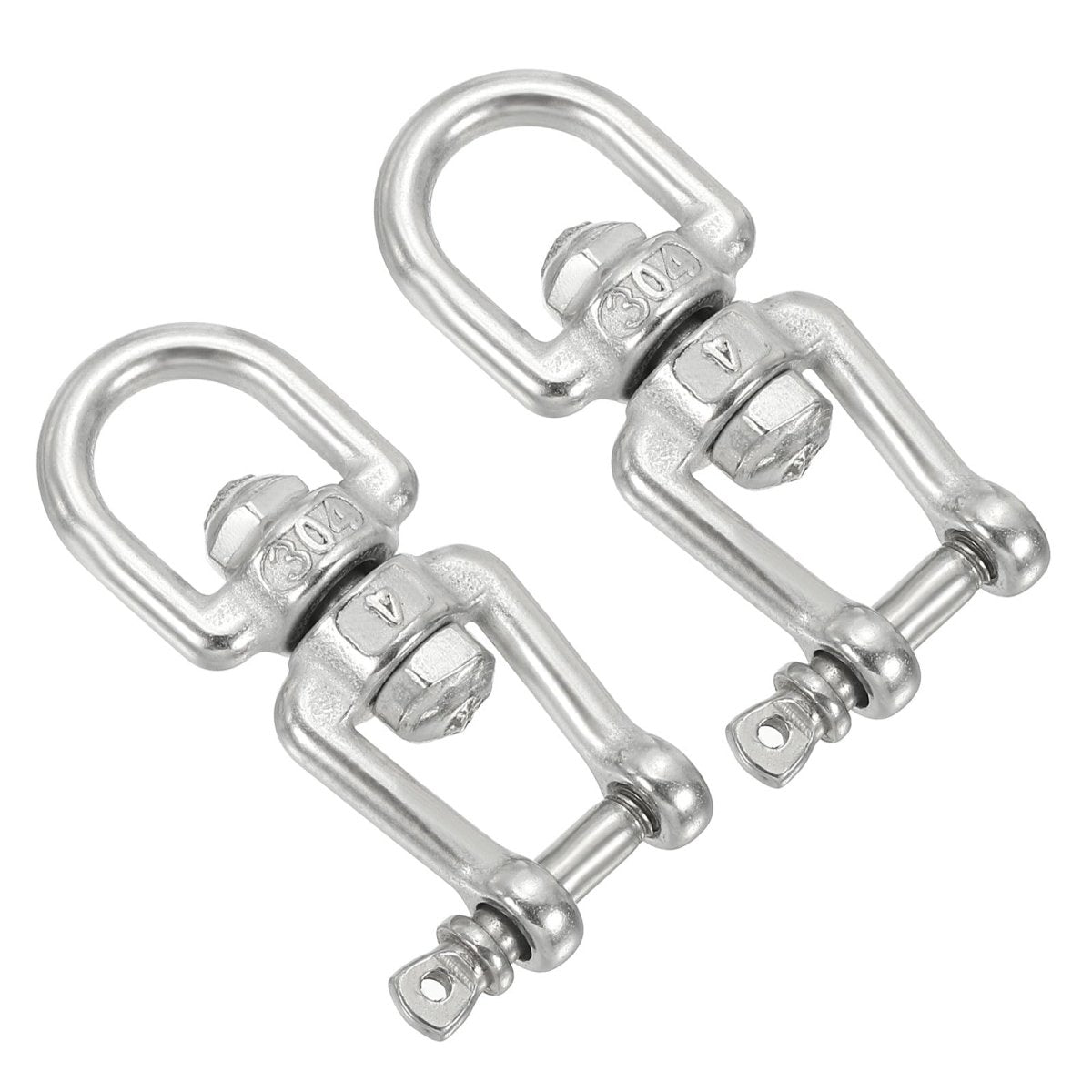 10Pcs Double Ended Swivel Eye Hook 304 Stainless Steel Eye to Eye Swivel Shackle Ring Connector for Marine Mooring Hanging - HomeDIYer