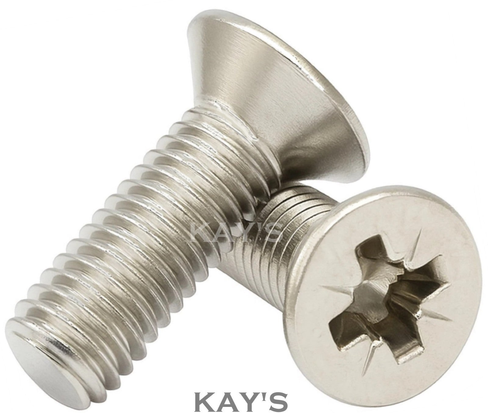 M2 & M3 Countersunk Pozidriv Machine Screws – Carbon Steel, Nickel or Black Zinc (3–22mm Overall Length)