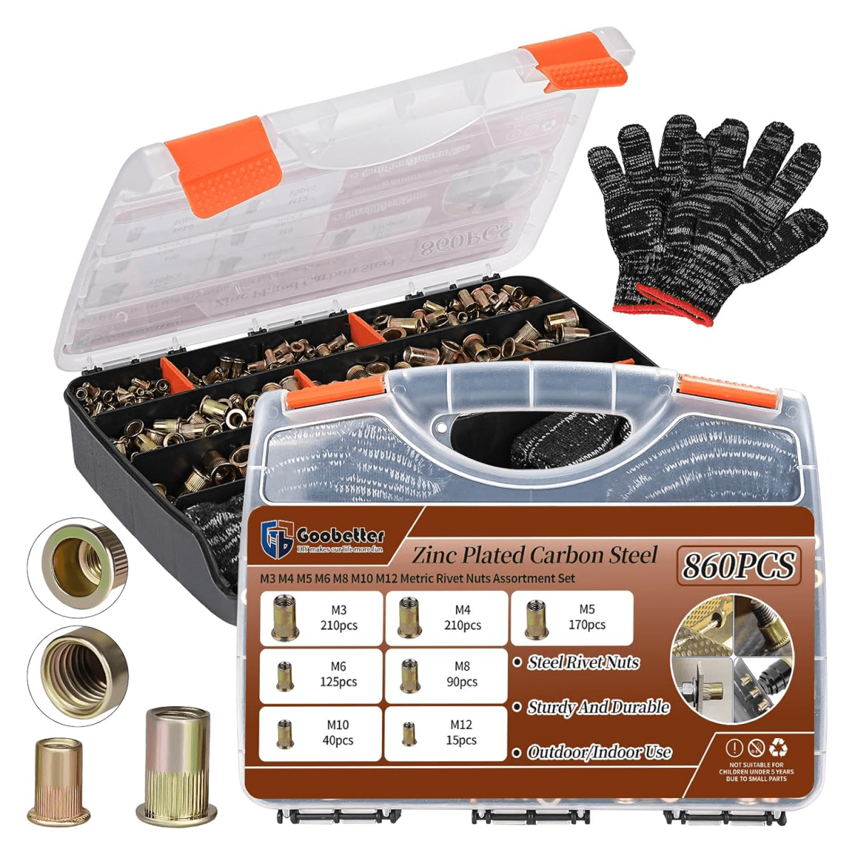 860Pcs Rivet Nut Tool Kit - HomeDIYer