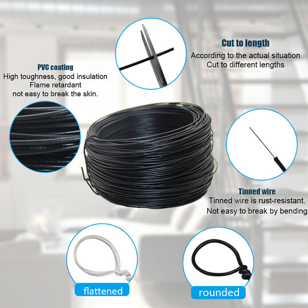 Galvanised Garden Wire Heavy DutyPlant Tie Fencing Wire 45 - 100m Long WhiteBlack - HomeDIYer
