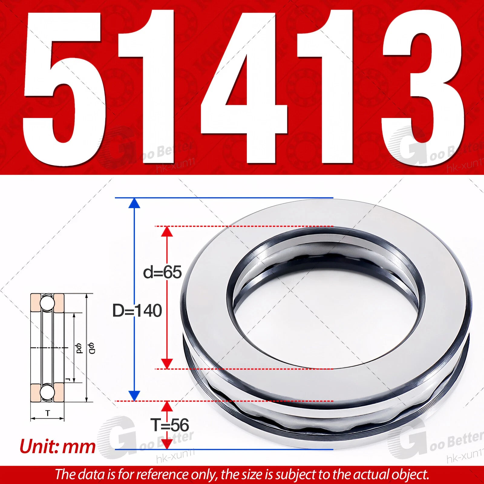 Plane Axial Ball Bearing Thrust Bearings F2-6M - F13-22M- 51100 - 51413 Series
