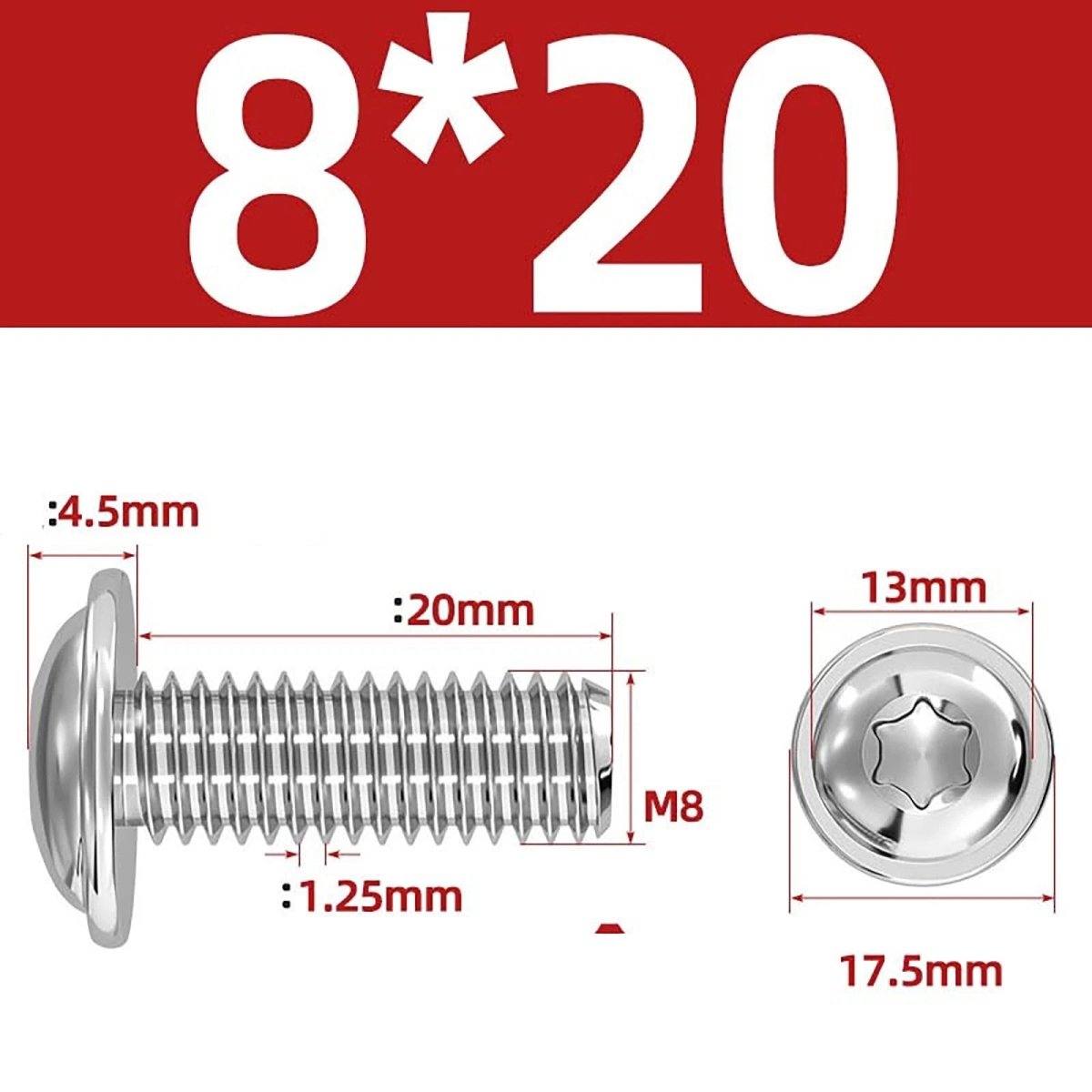 Torx Flanged Button Head Screws — 18 - 8 Stainless Steel, ISO 7380 - 2, M2 to M8 - HomeDIYer