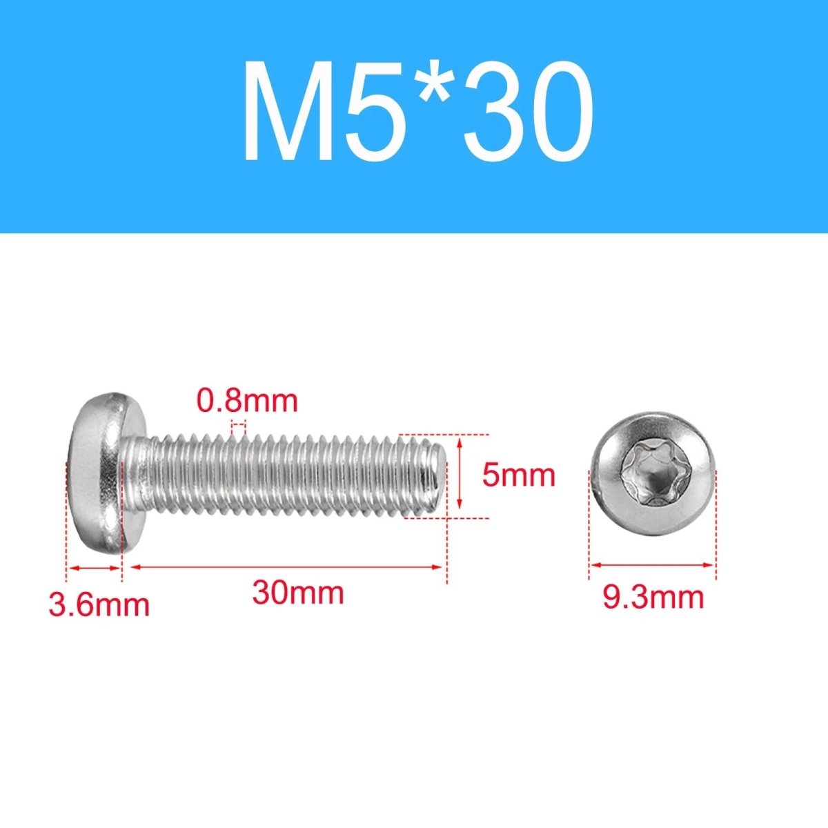 A2 Stainless Steel Torx Pan Head Machine Screws | M1.4 to M10 Six - Lobe Drive - HomeDIYer