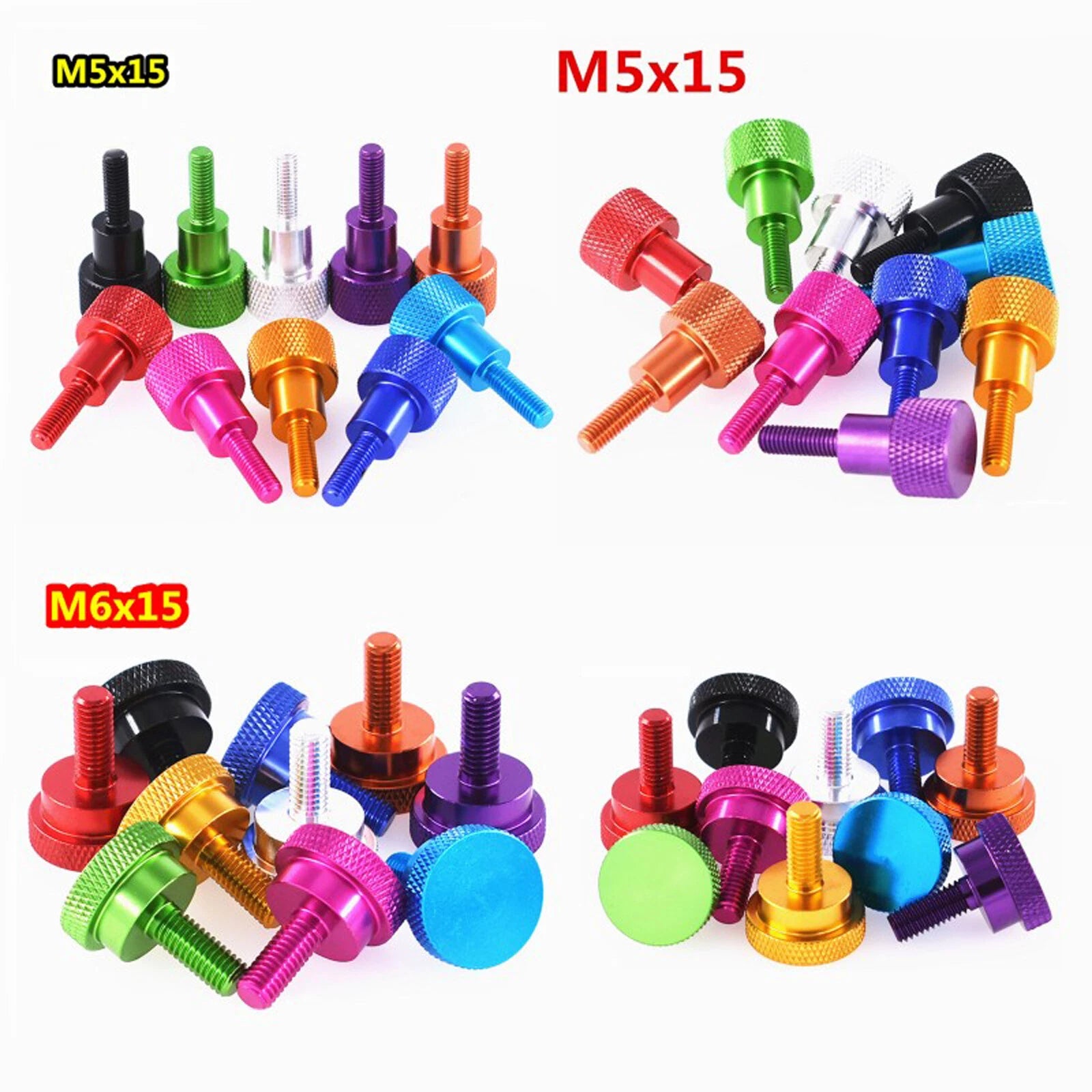 M5 M6 Knurled Thumb Screws Aluminum Alloy Round high Step Hand Grip Knob Bolts