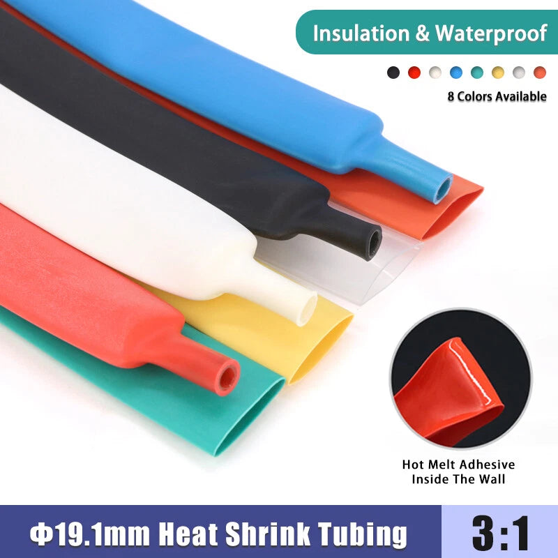 3:1 Heat Shrink Tubing with Adhesive Lining – Φ19.1mm Dual-Wall Cable Sleeving