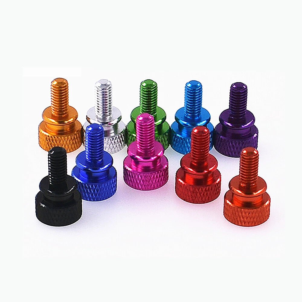 M5 x 12mm Color Anodized Knurled Thumb Screws – Aluminium Alloy Hand Grip Bolts, 100 Pieces - HomeDIYer