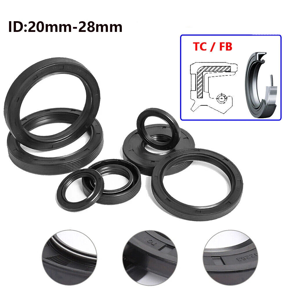 TC Oil Seal NBR Double Lip Skeleton Seal for Rotation Shaft — ID 20–28mm