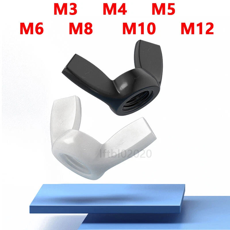 M3 M4 M5 M6 M8 M10 M12 WING BUTTERFLY NUTS TO FIT BOLTS SCREWS BZP DIN 315 NYLON