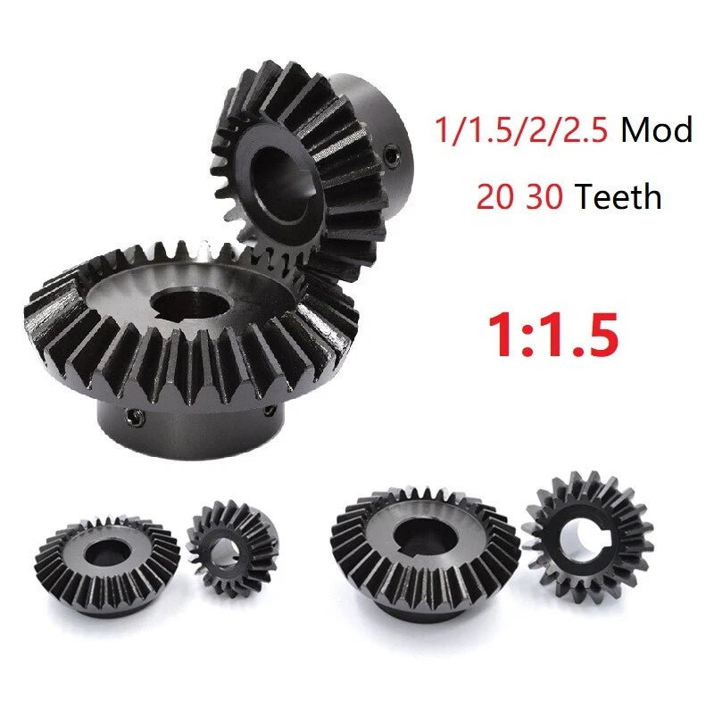 Bevel Gear 1/1.5/2/2.5 Mod 20 30 Teeth 1:1.5 Transmission Gears Bevel Teeth 90°
