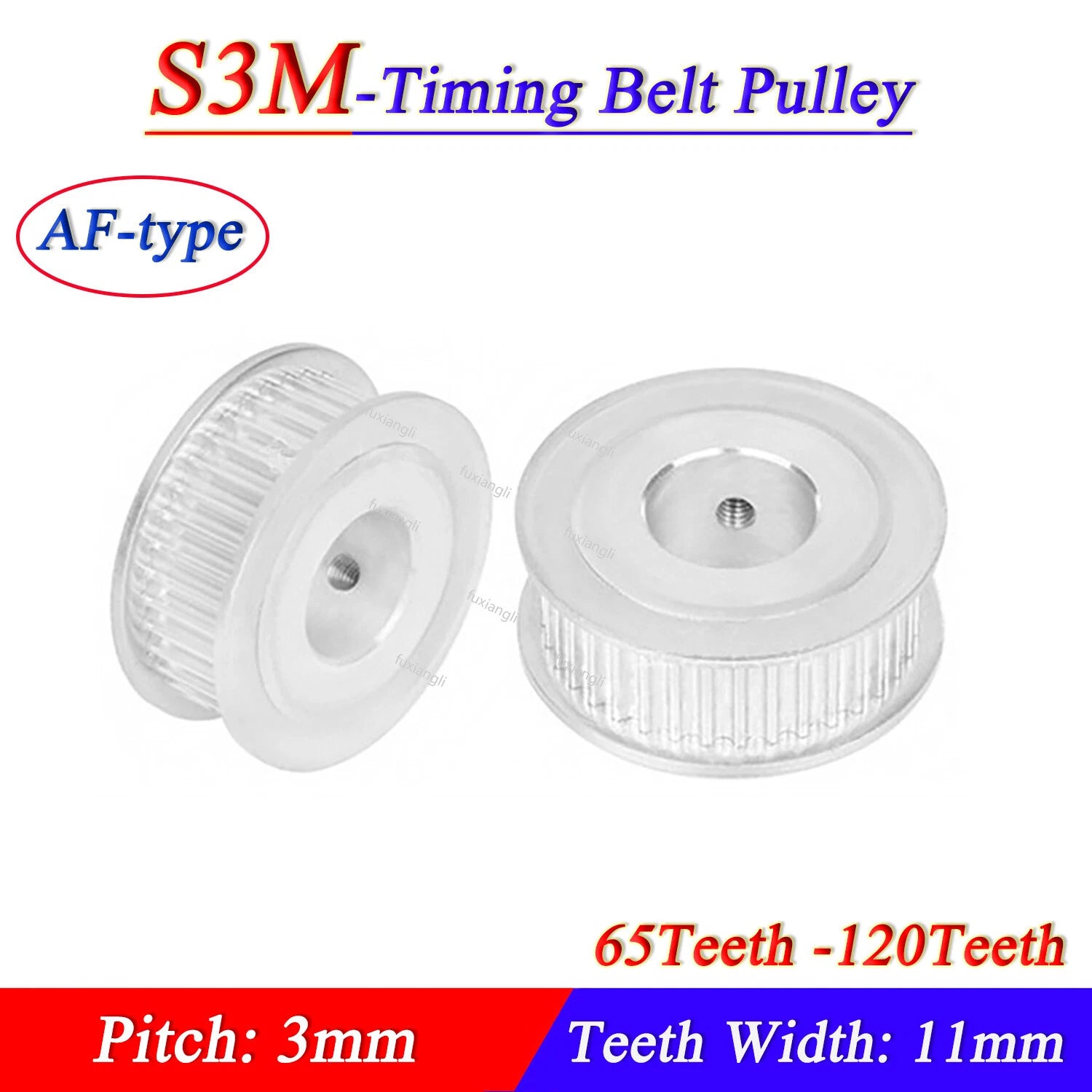 S3M Timing Belt Pulley 65T-120T Pitch 3mm AF-type Synchronous Wheel Width 11mm