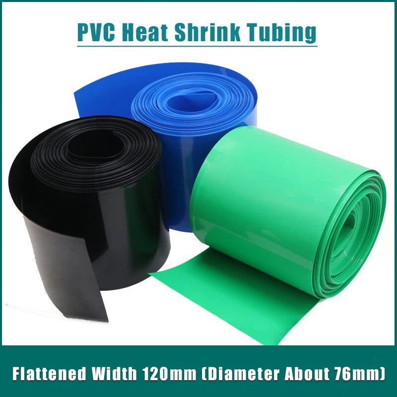 120mm PVC Heat Shrink Tubing for Battery Packs & Cable Wrapping — Multicolor - HomeDIYer