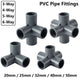 PVC 3 4 5 6-Way Elbow Connector Coupling Pipe Fittings Dia 20 25 32 40 50mm Grey