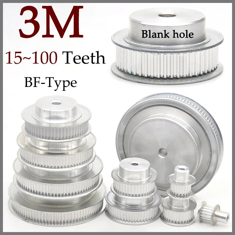 3M Timing Belt Drive Pulley BF-Type Pitch 3mm For CNC Step Motor 15~100 Teeth