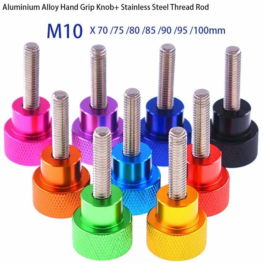 M10 Aluminum Knurled Thumb Screws – Anodized Hand Grip Shoulder Bolts, 70–100mm, 10 Colors - HomeDIYer