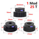 1 Mod 25 Teeth Spur Gear Motor Gears with Set Screws Black Oxide Carbon Steel