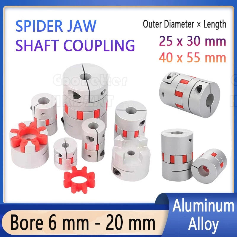 CNC Shaft Coupler Flexible Plum Spider Jaw Coupling Stepper Motor Bore 6 - 20 mm