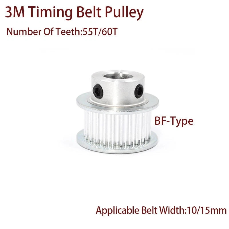 3M BF-Type Timing Belt Pulley 55/60T Synchronous Wheel For 10mm/15mm Width Belt