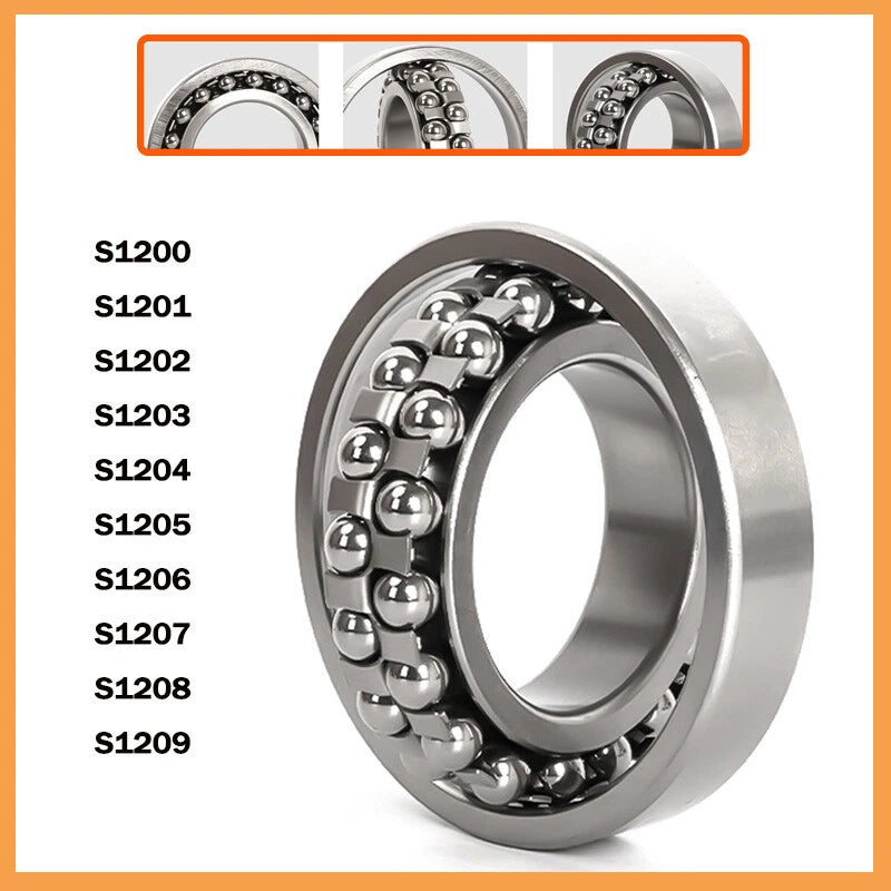 Stainless Steel Spherical Plain Ball Bearings S1200-S1209 Bearing Bore 10mm-45mm