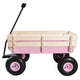 All-Terrain Garden Wagon Iron Frame Detachable Wood Railing 4x10in Air Tires 176lb Ergonomic Handle